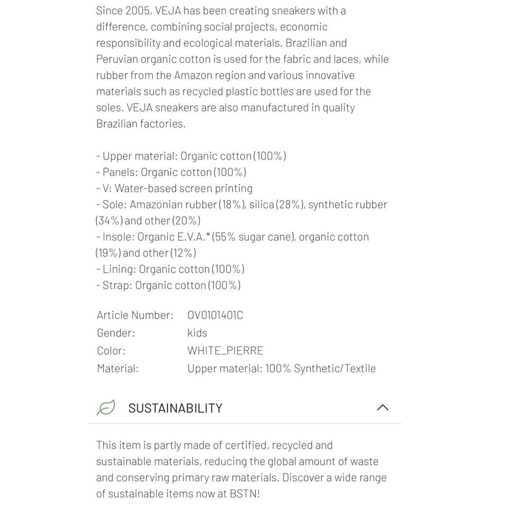 VEJA Small Ollie Canvas White Sneakers Toddler Size 6 - Picture 11 of 11